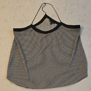 Express Womens XL Black White Geometric Grid Halter Neck Cami Tank Top Blouse